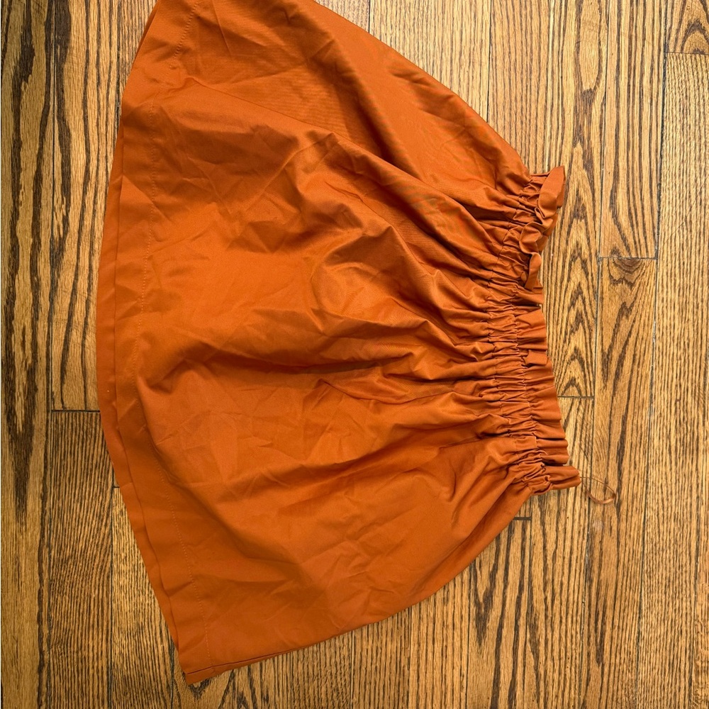 Zara Orange Gathered Waist Skirt